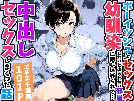 ボーイッシュ幼馴染と「セックスしないと出られない部屋」に閉じ込められて…中出しセックスしまくった話【raw・momonga】